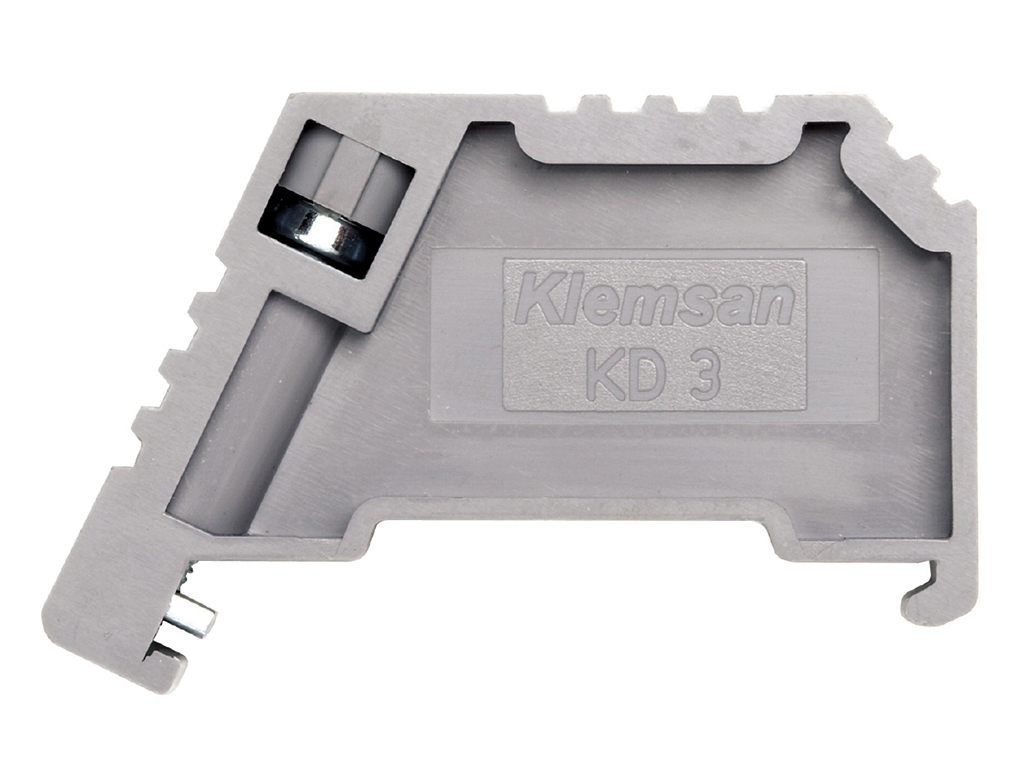 Endhalter KD 3 Grau für 35 mm DIN-Schienen